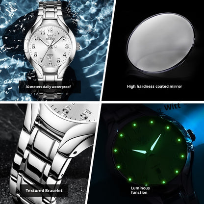 Men's Three-Dimensional Dial Business Watch | Steel Bracelet | 5 Color Options