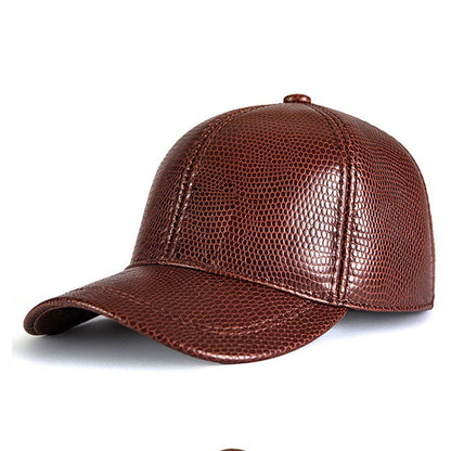 Premium First Layer Cowhide Baseball Cap - Adjustable Unisex Leather Hat