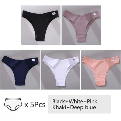 Women's Cotton Underwear 5-Piece Set - Mid-Rise Comfort Panties M-XL