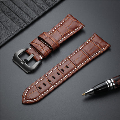 Premium Italian Leather Watch Strap with Quick Release - Bamboo Pattern