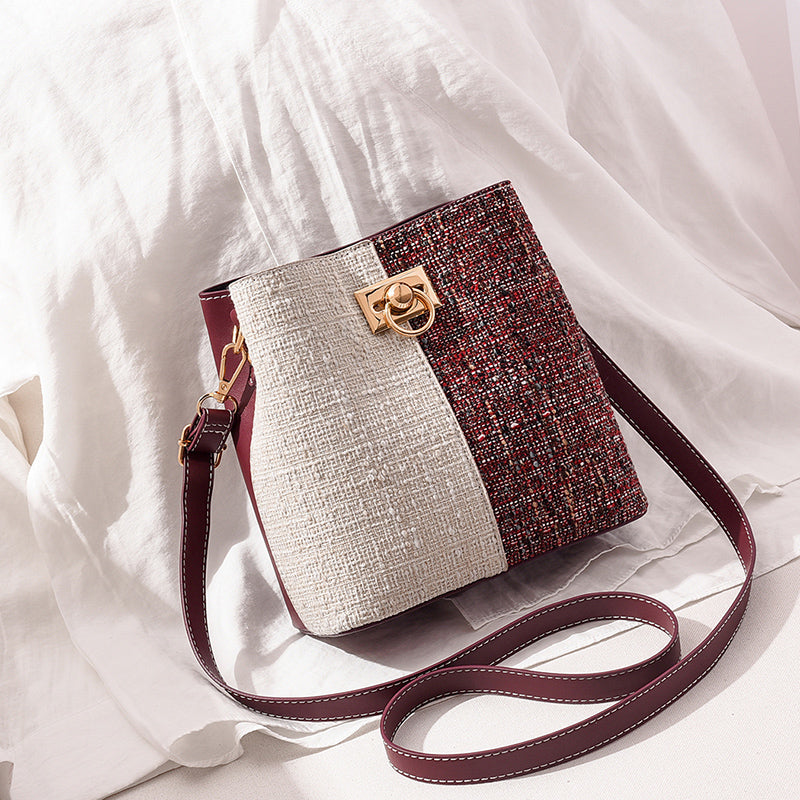 Fashion Texture Bucket Bag - Large Capacity Crossbody Shoulder Bag