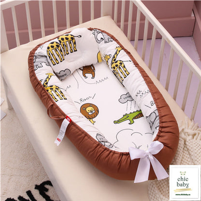 Portable Baby Nest Bed - Cotton Travel Crib with Removable Washable Cover