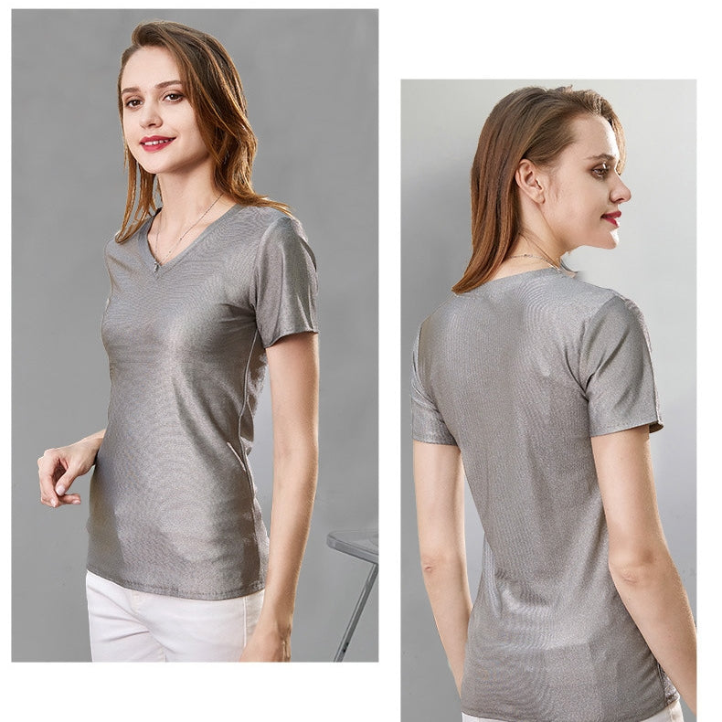 Silver Fiber Radiation Protection Shirt - Unisex Short Sleeve Top
