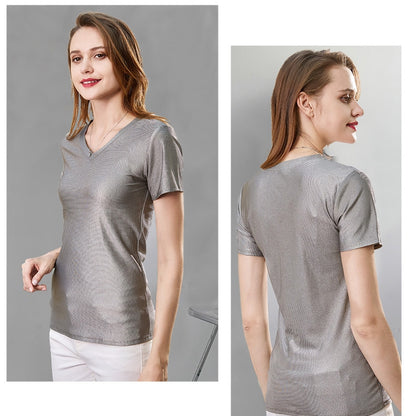 Silver Fiber Radiation Protection Shirt - Unisex Short Sleeve Top