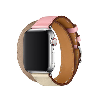 Genuine Leather Apple Watch Band - Premium Cowhide Strap with Stainless Steel Pin Buckle