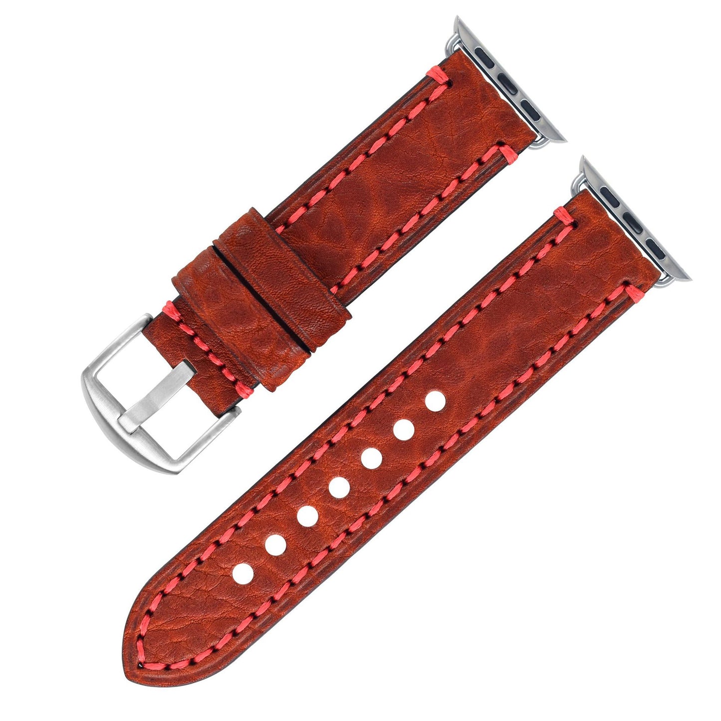 Top Layer Cowhide Leather Watch Strap - Full Grain Water Oil Leather for Apple Watch