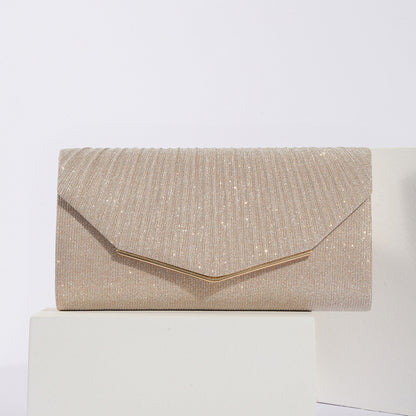 Vintage Evening Clutch Pillow Bag - Retro Pleated Flap Handbag for Parties