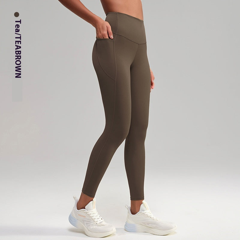 High-Waist Cropped Yoga Pants - Women's Nylon Athletic Capri Leggings