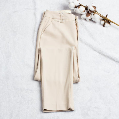 High Waist Straight Leg Professional Suit Pants - Women's Nine-Point Trousers