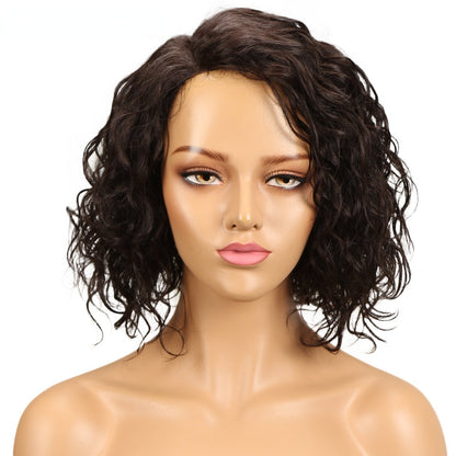 Women's Human Hair Lace Curly Wig - Natural Looking Headpiece