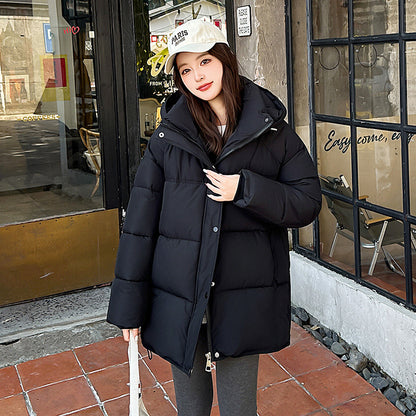 Women's Cozy Loose-Fitting Cotton-Padded Coat - Thick Long Sleeve Outerwear