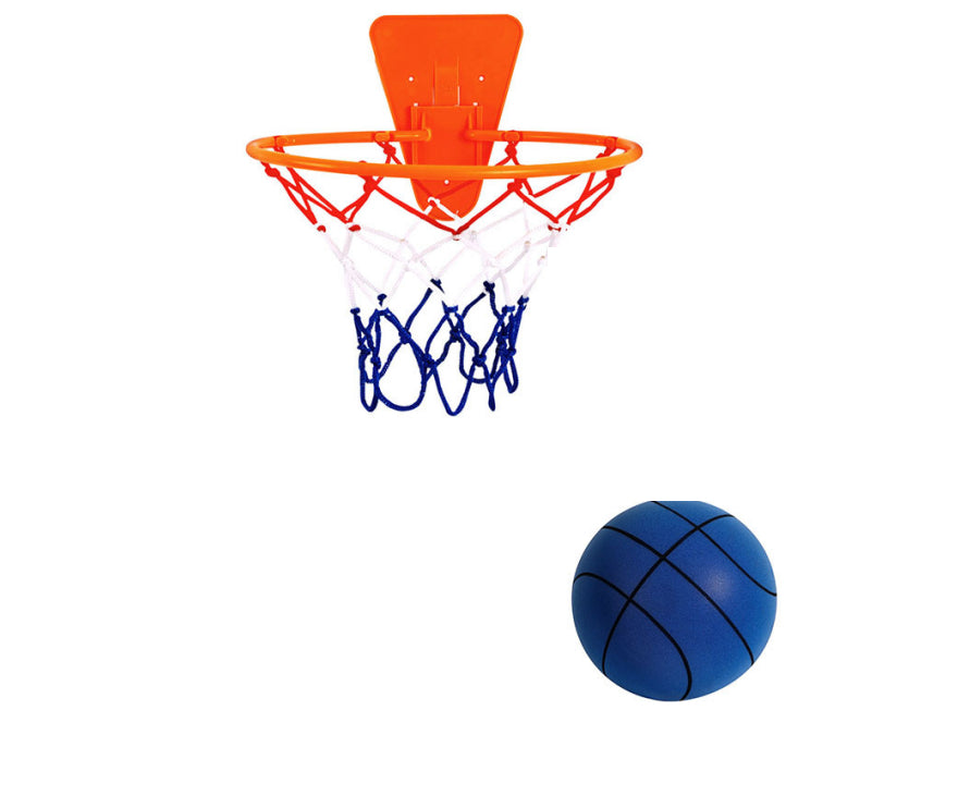 Indoor Silent Foam Basketball Set - Soft High-Density Ball with Hoop for Kids