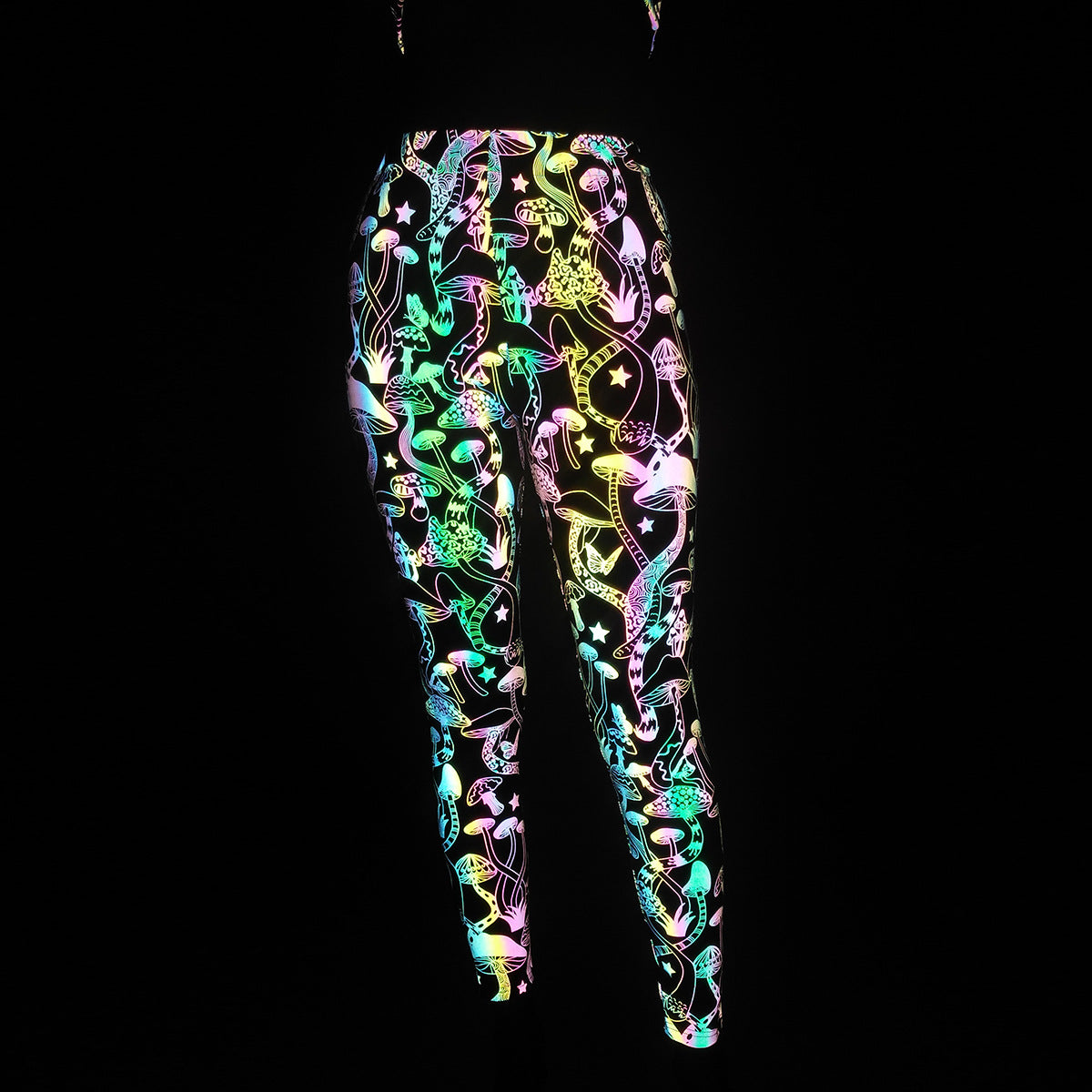 Reflective Fitness Yoga Pants - Slim Fit Polyester Leggings
