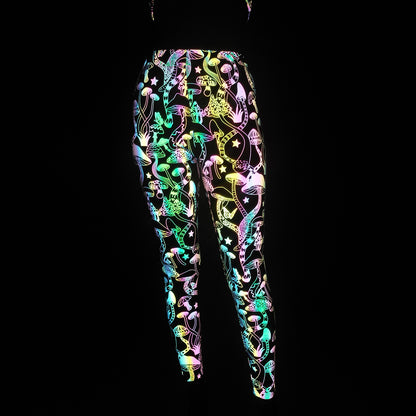 Reflective Fitness Yoga Pants - Slim Fit Polyester Leggings