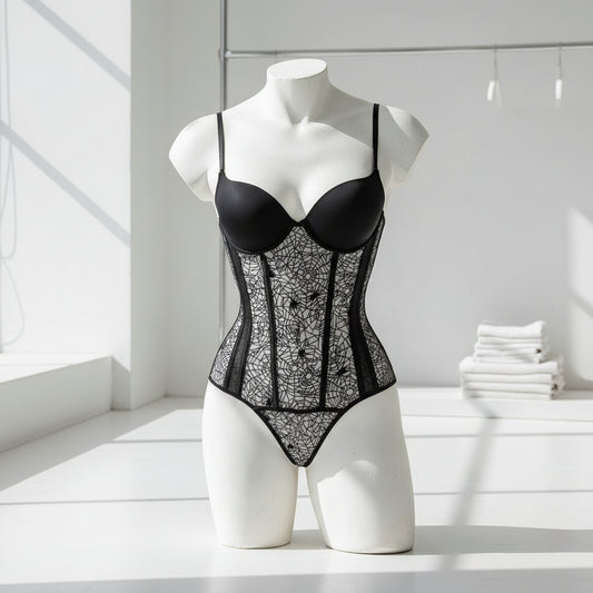 Women's Lace Pajamas and Underwear Set - 2-Piece Sleepwear Set