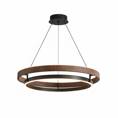 Italian Modern Minimalist Wood Grain Chandelier - Full Spectrum LED Ceiling Light