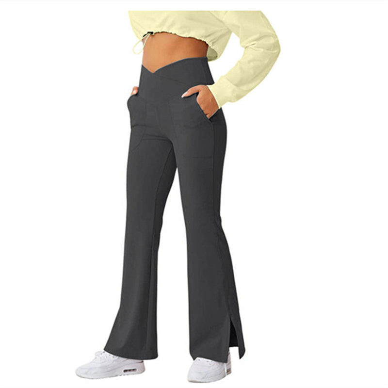Women's High-Waist Stretch Flare Pants - Nylon Hip-Lifting Skinny Trousers