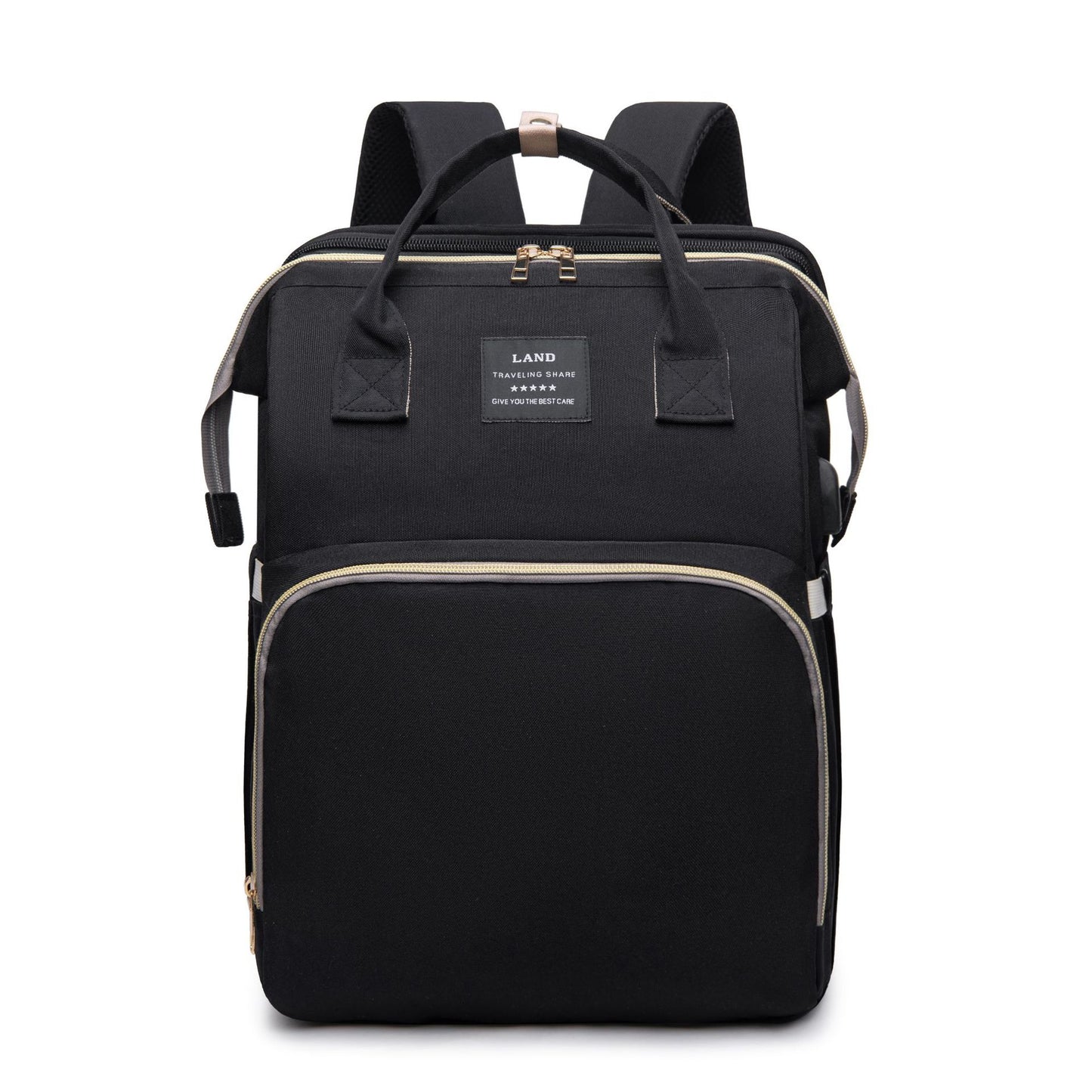 Large Capacity Diaper Backpack with Insulated Pockets - Multi-Function Baby Bag