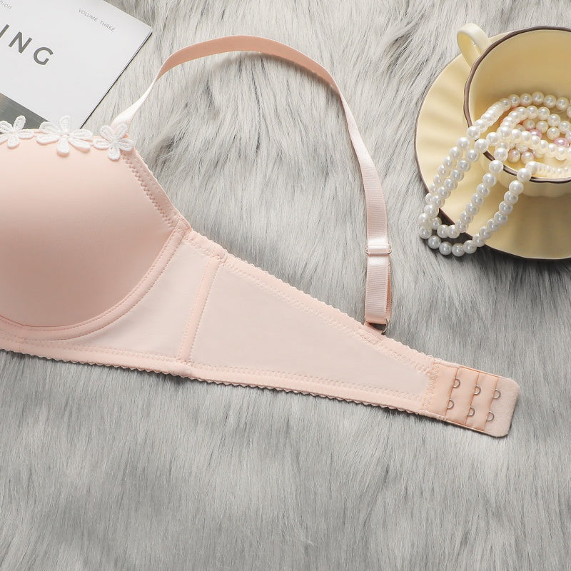 Women's Pink Push-Up Bra and Panty Set - Comfortable Supportive Lingerie