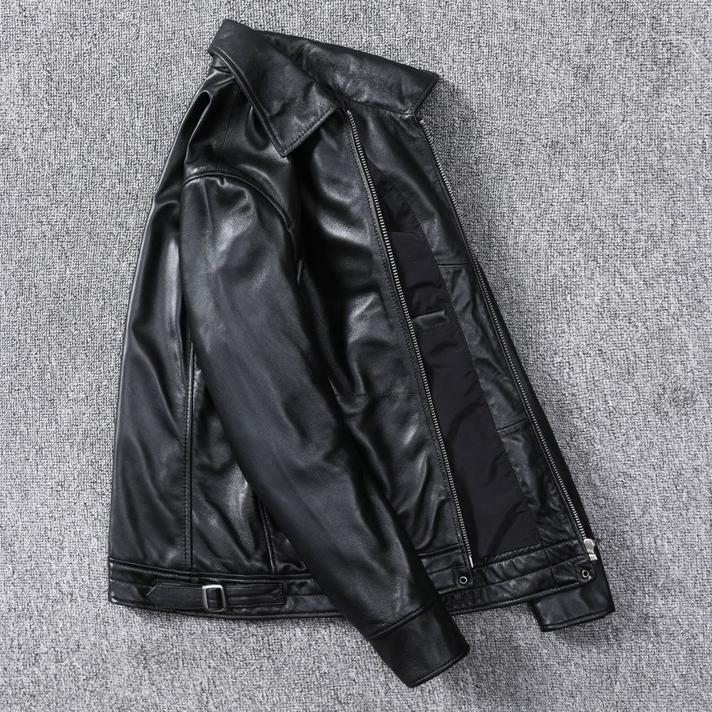 Top Layer Sheepskin Genuine Leather Men's Jacket - Fitted Casual Style