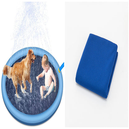 Inflatable Splash Pad for Kids and Pets - 150cm PVC Water Play Mat