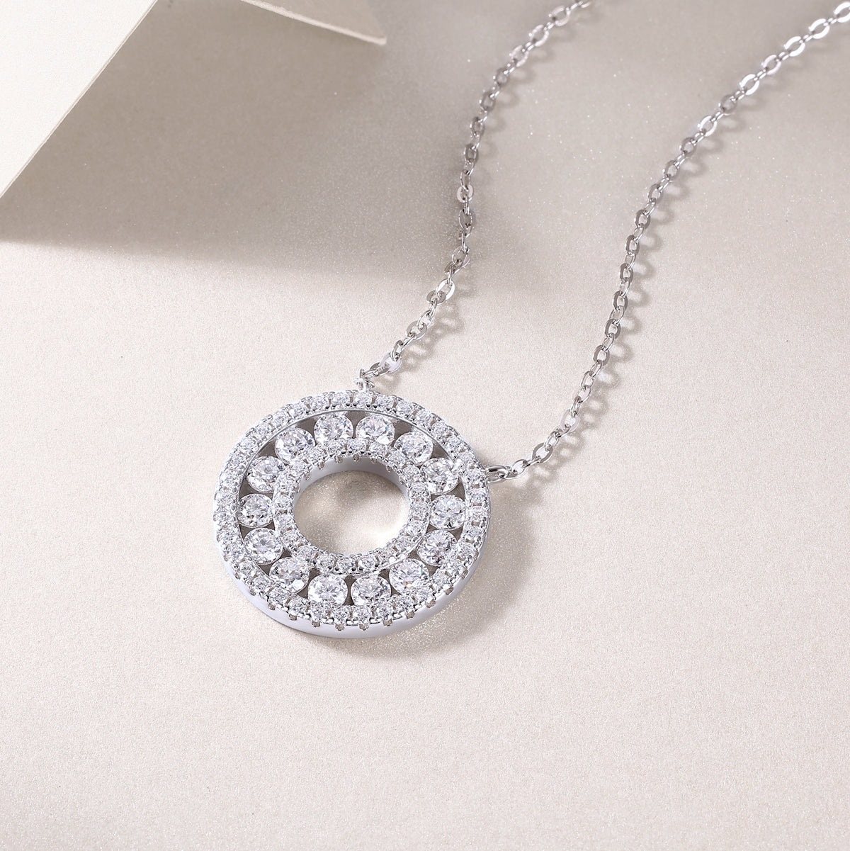Moissanite Pendant Necklace - S925 Silver Platinum Plated Light Luxury Jewelry