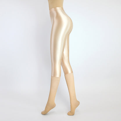 High Waist Cropped Sports Leggings - Stretch Activewear Capris