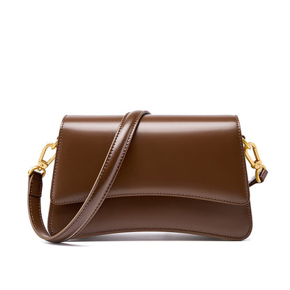 Fashion Trendy Shoulder Bag - Women's Two-Layer Cowhide Leather Crossbody Bag