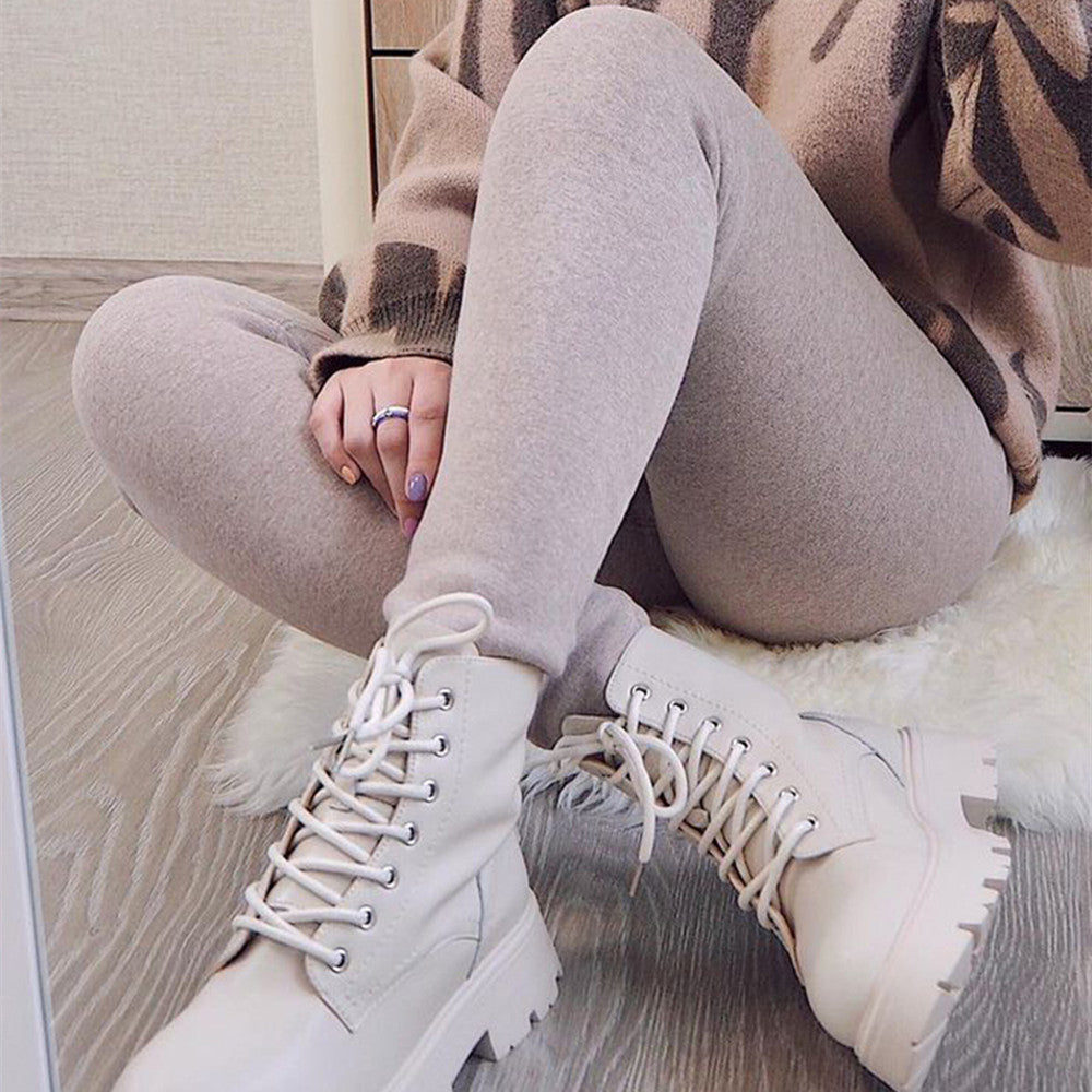 Women's Thick Velvet Winter Leggings - High-Waist Thermal Warm