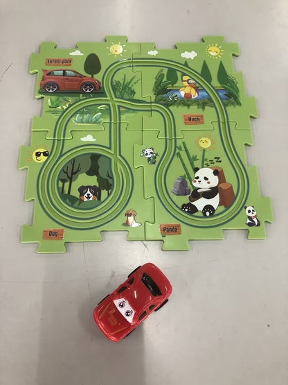 DIY Electric Track Puzzle - Automatic Rail Car Building Set for Kids Educational Play