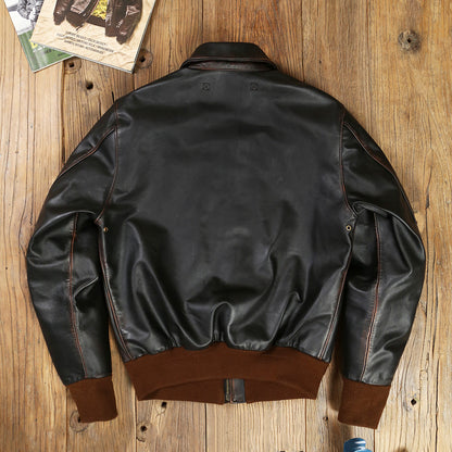 Genuine Leather Biker Jacket - Classic Motorcycle Jacket