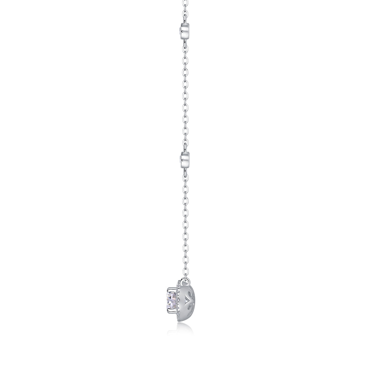 Oval Moissanite Pendant Necklace - S925 Silver Platinum Plated Light Luxury Jewelry