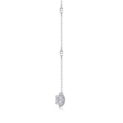 Oval Moissanite Pendant Necklace - S925 Silver Platinum Plated Light Luxury Jewelry