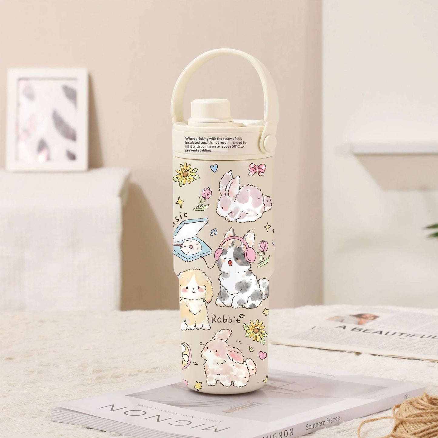 Insulated Straw Tumbler with Ceramic or Stainless Steel Liner - 725ml