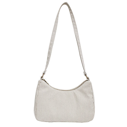 Women's Cotton Linen Shoulder Bag - Minimalist Underarm Tote Handbag