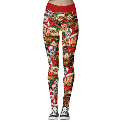3D Digital Printing Fitness Leggings - Slim-Fit Mesh Athletic Pants