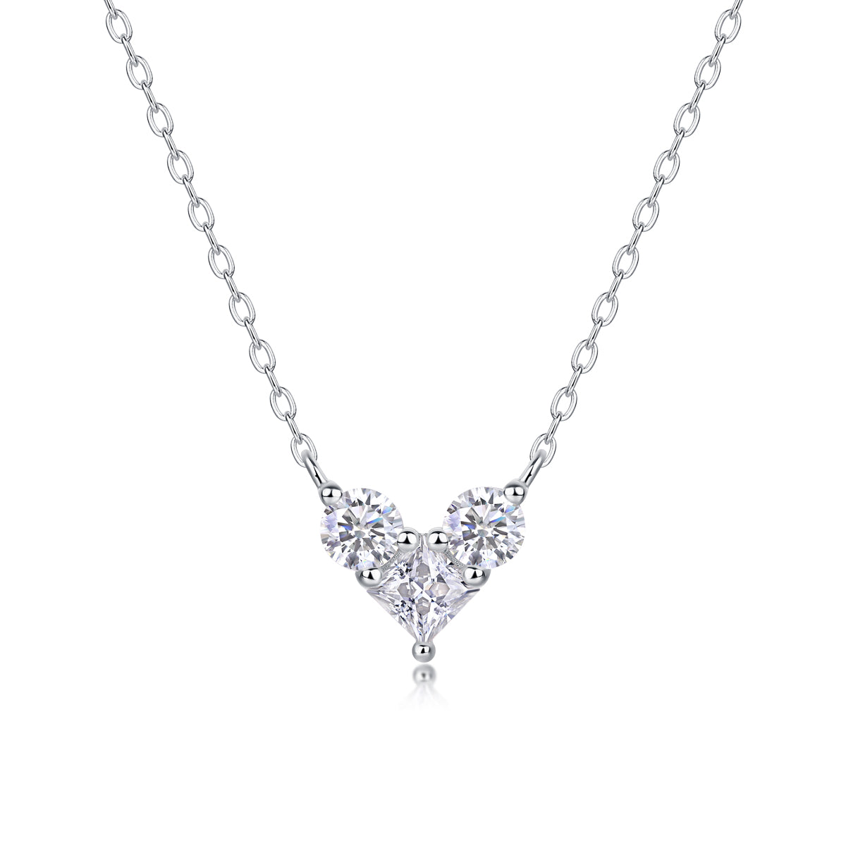 Love In The Present Moissanite Necklace - S925 Sterling Silver Platinum Plated Pendant