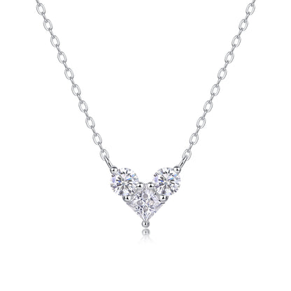 Love In The Present Moissanite Necklace - S925 Sterling Silver Platinum Plated Pendant