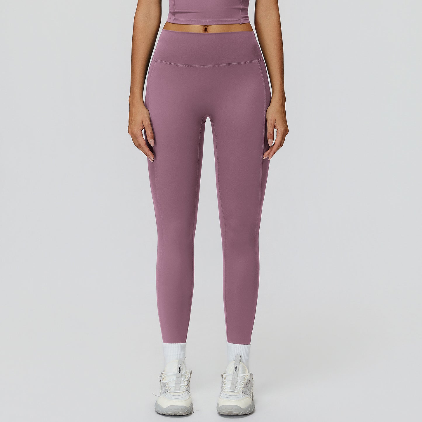 Brushed High-Waist Yoga Pants - Tight Sports Leggings