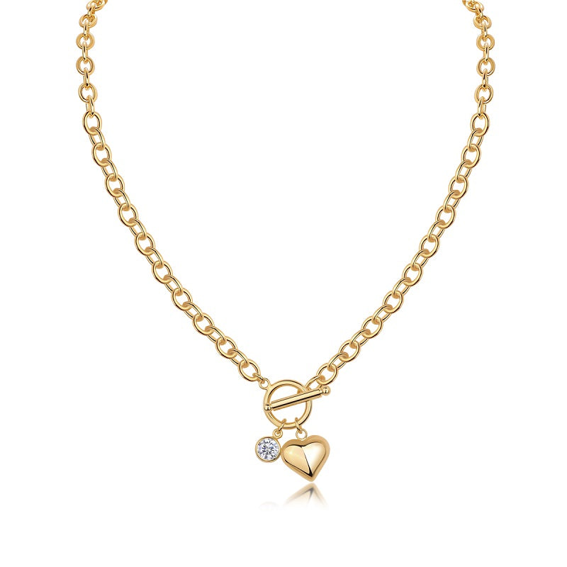 Meteor Wish Necklace Pendant Set with 1 Carat Moissanite - S925 Silver Plated with Gold