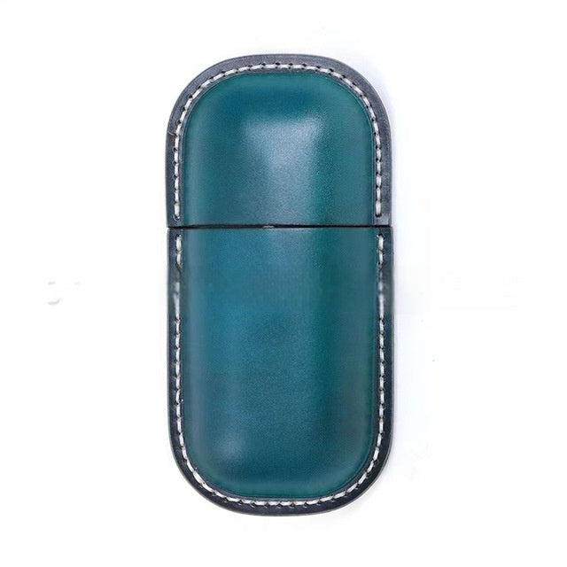 Retro First Layer Cowhide Leather Glasses Case - Artistic Design with Genuine Leather