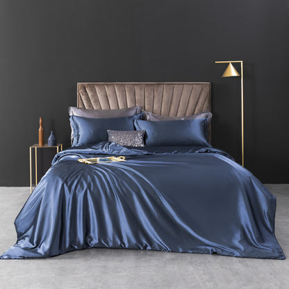 Luxe Washed Silk 4-Piece Bedding Set - 100% Mulberry Silk European-Style with Duvet Cover, Sheet, and Pillowcases