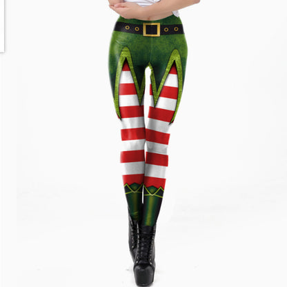 3D Printed High-Waist Yoga Leggings - Women's Full-Length Athletic Pants