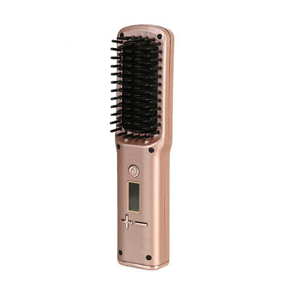 Wireless Charging Straight Hair Comb - Travel Portable USB Rechargeable Hair Styling Tool