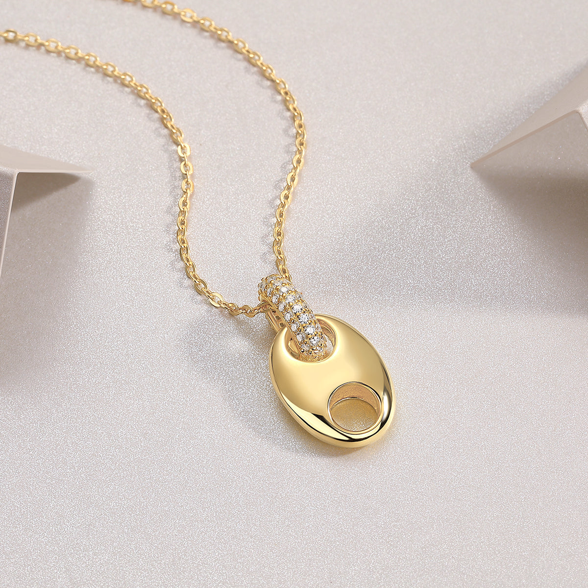 Moissanite Cloud Pendant Necklace - S925 Silver Gold-Plated with GRA Certificate
