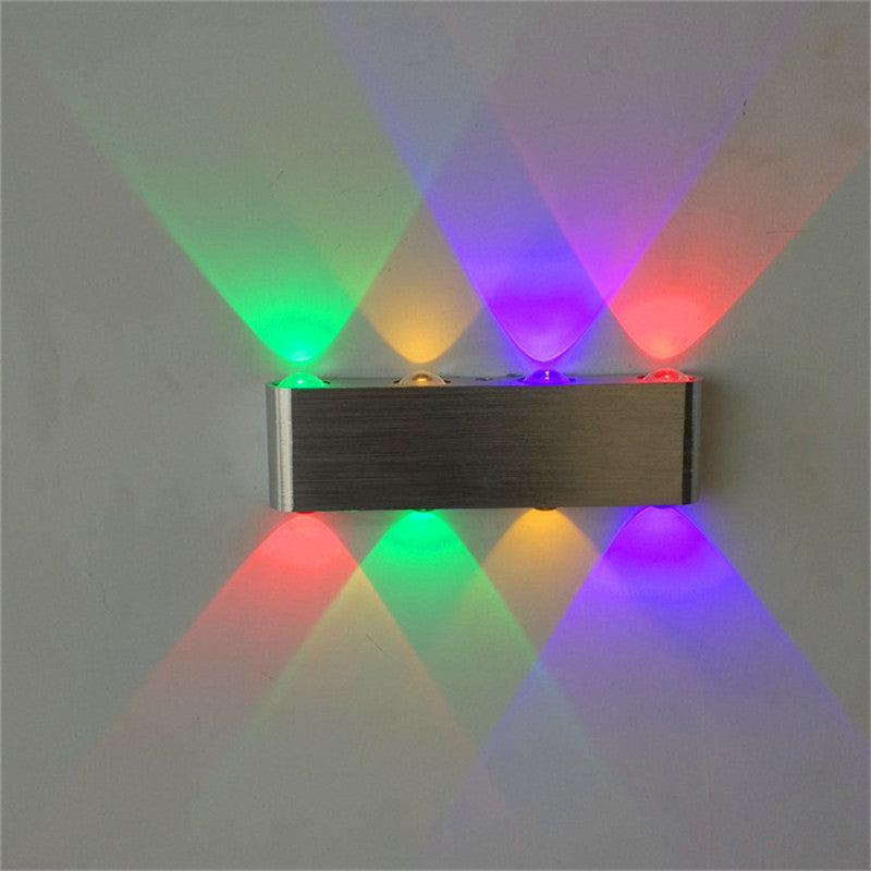 Modern LED Aluminum Rectangular Wall Lamp - Energy-Efficient Bedroom Lighting with 7 Color Options