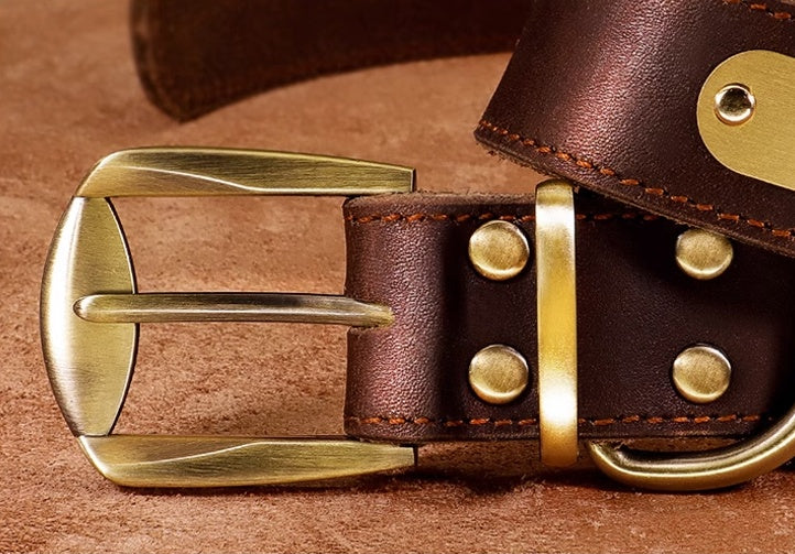 Genuine Leather Dog Collar - Cowhide with Engraved Personalization and Anti-Loss Design
