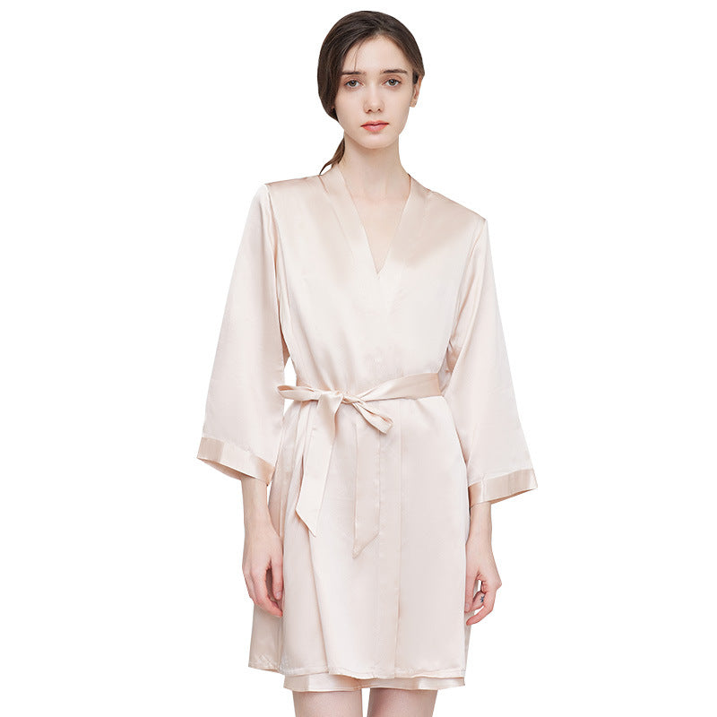 Women's Luxe Silk Slip Nightdress - 100% Pure Silk with V-Neck and Adjustable Spaghetti Straps