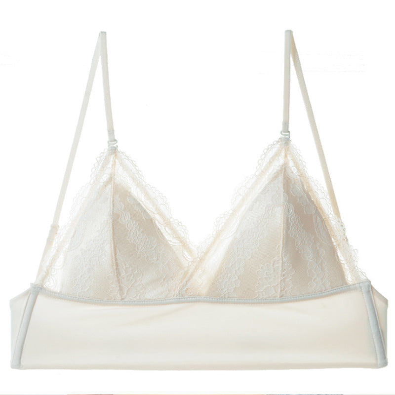 Seamless Lace Bra - Soft 3/4 Cup with Detachable Straps and Low Back Design