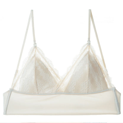 Seamless Lace Bra - Soft 3/4 Cup with Detachable Straps and Low Back Design